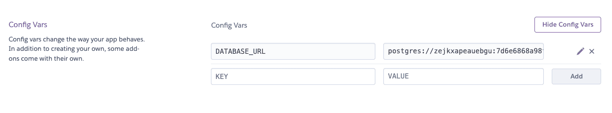 Heroku Config Vars